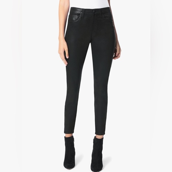 JOE’S JEANS Jet Black Coated Skinny Ankle Jeans, Size 30 - Picture 12 of 15